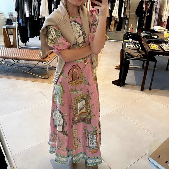 ALÉMAIS Monte Linen Midi Dress - Picture 1 of 9